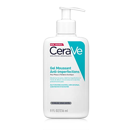 CeraVe Porentiefe Reinigung für das Gesicht, Schäumendes Reinigungsgel gegen...