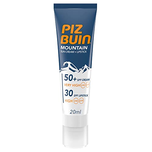 Piz Buin Mountain Sonnencreme und Lippenpflege mit LSF 50+, Sonnenschutz...