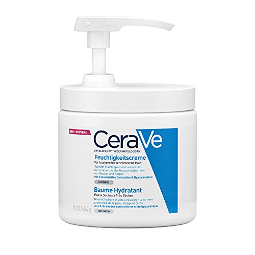 CeraVe Feuchtigkeitscreme für Körper und Gesicht, Mit Pumpspender, Creme für...