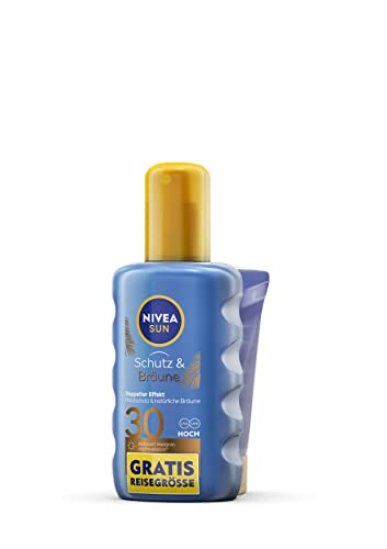 NIVEA SUN Schutz & Bräune Sonnenspray LSF 30 inkl. gratis Reisegröße (200 ml...