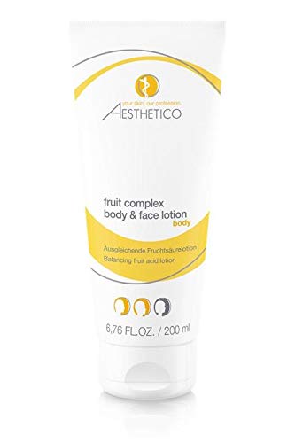 AESTHETICO fruit complex body & face lotion - Hautglättende Fruchtsäurecreme bei Akne, für Gesicht und Körper, mit Weihrauch und Hyaluron