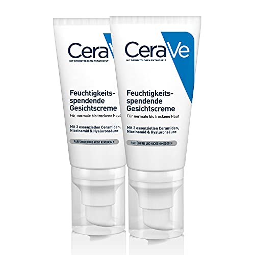 CeraVe Feuchtigkeitsspendende Gesichtscreme für normale bis trockene Haut, Mit...
