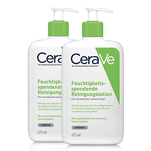 CeraVe Feuchtigkeitsspendende Reinigungslotion für Gesicht und Körper (mit Hyaluron und 3 essenziellen Ceramiden)