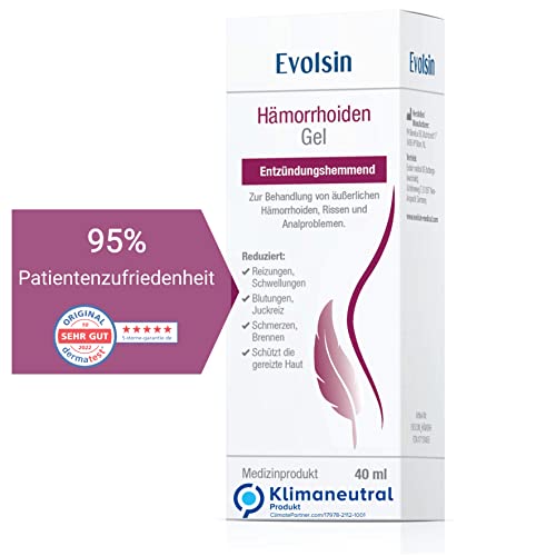 Evolsin® Hämorrhoiden Gel - gegen Brennen, Schmerzen, Blutungen & Juckreiz -...