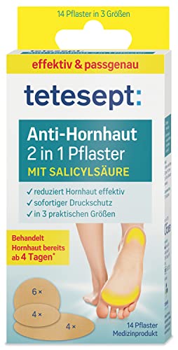 tetesept Anti-Hornhaut 2 in 1 Pflaster mit Salicylsäure – Behandelt Hornhaut...