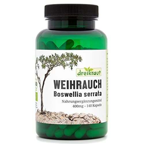 Weihrauch-Kapseln BIO, 140 Stück, 400mg, hochdosiert, Boswellia Serrata, 1600mg...