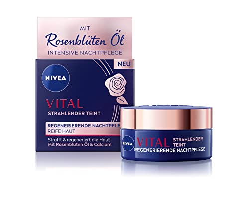NIVEA Vital Strahlender Teint Regenerierende Nachtpflege (50 ml), Gesichtscreme...
