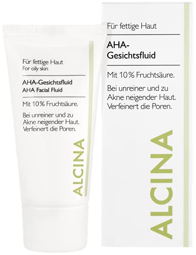 ALCINA AHA-Gesichtsfluid mit 10% Fruchtsäure - 1 x 50 ml - Für fettige Haut -...