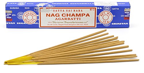 Nag Champa Räucherstäbchen, Weihrauch, 15 g – Original aus Indien, 1 boite