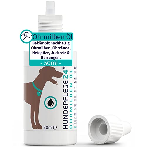 Hundepflege24 Ohrmilbenöl für Hunde, Katzen & Haustiere -50ml - 100%...
