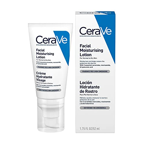 CeraVe Feuchtigkeitsspendende Nachtcreme für normale bis trockene Haut, mit 3...