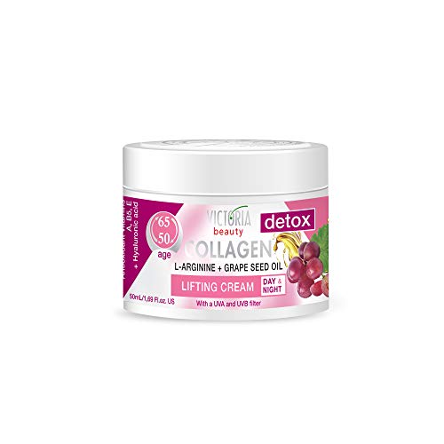 Victoria Beauty - Collagen Creme, straffende Gesichtscreme mit Traubenkernöl,...