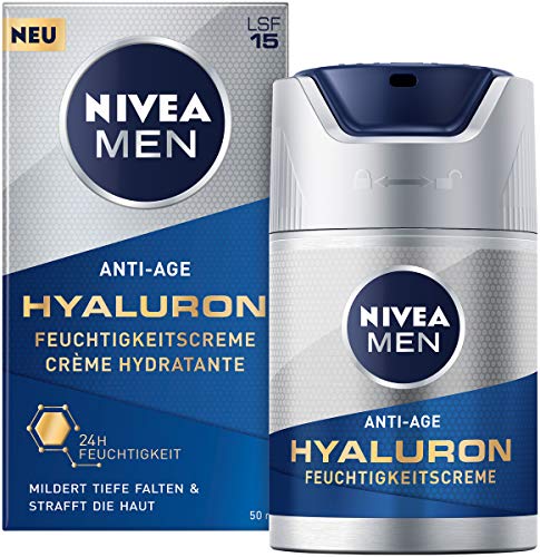 NIVEA MEN Anti-Age Hyaluron Feuchtigkeitscreme (50 ml), Gesichtscreme mit LSF 15...