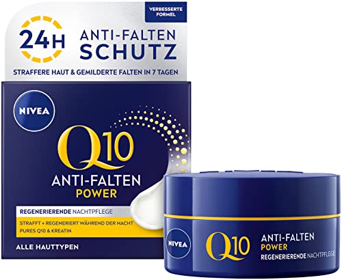 NIVEA Q10 Anti-Falten Power Regenerierende Nachtpflege (50 ml), straffende...
