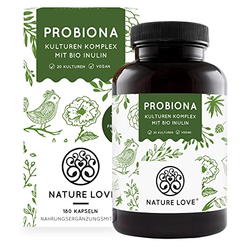 NATURE LOVE® Probiona Komplex - 20 Bakterienstämme + Bio Inulin - 180...