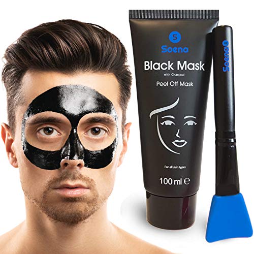 Das ORIGINAL - SOENA® for MEN Black Mask + MASKENPINSEL | XXL Tube 100 ml |...